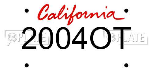2004OT California License Plate