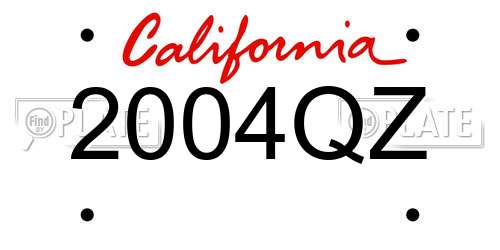 2004QZ California License Plate