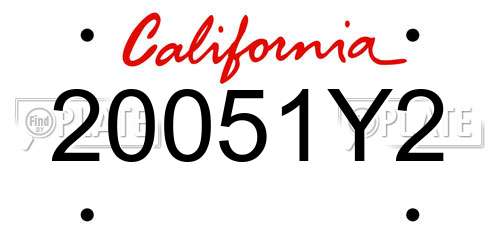 20051Y2 California License Plate