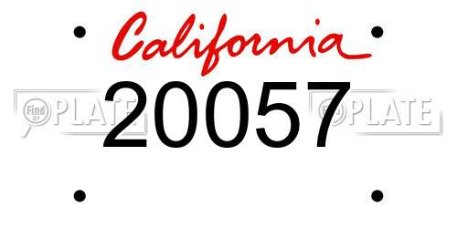 20057 California License Plate