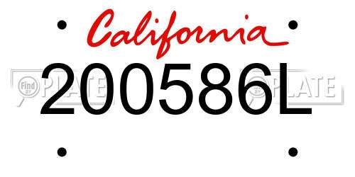 200586L California License Plate