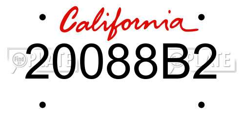 20088B2 California License Plate
