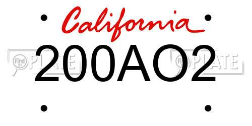 200AO2 California License Plate