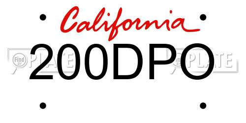 200DPO California License Plate