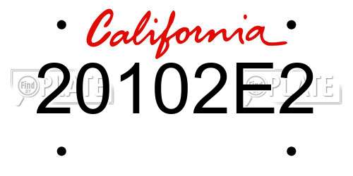 20102E2 California License Plate