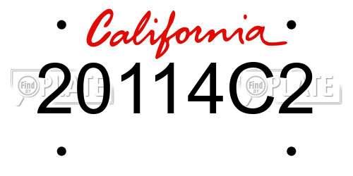 20114C2 California License Plate