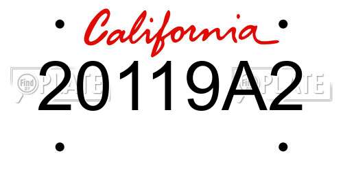 20119A2 California License Plate