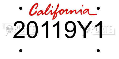 20119Y1 California License Plate