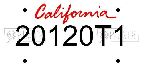 20120T1 California License Plate
