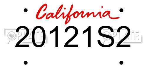 20121S2 California License Plate