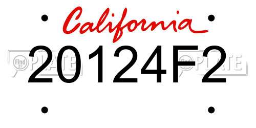 20124F2 California License Plate