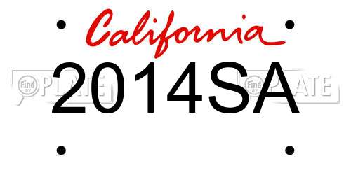 2014SA California License Plate