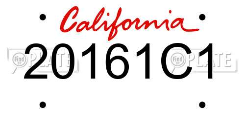 20161C1 California License Plate