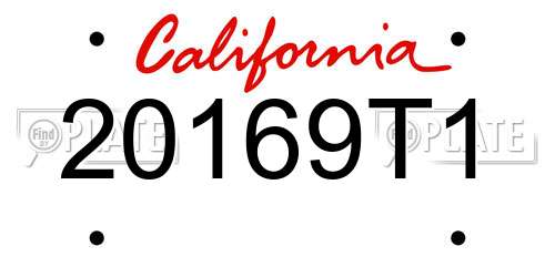 20169T1 California License Plate