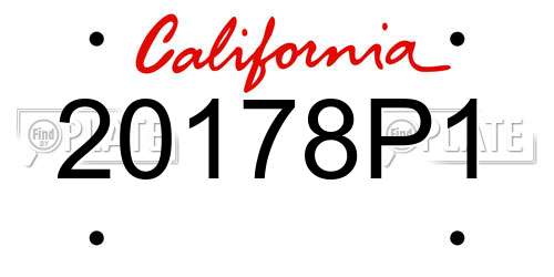 20178P1 California License Plate