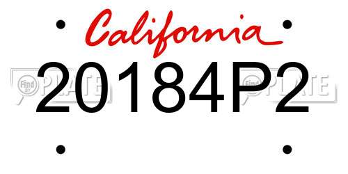20184P2 California License Plate