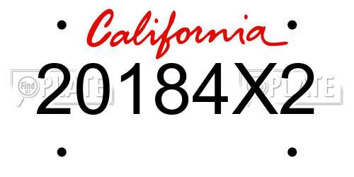 20184X2 California License Plate