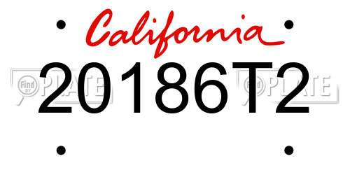 20186T2 California License Plate