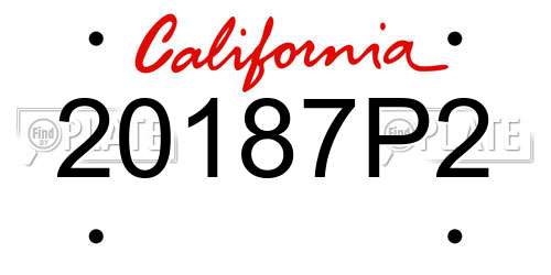 20187P2 California License Plate