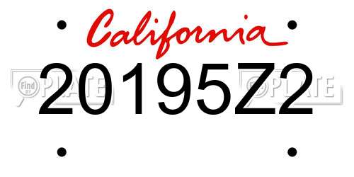 20195Z2 California License Plate