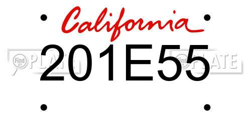 201E55 California License Plate