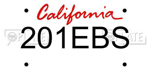 201EBS California License Plate