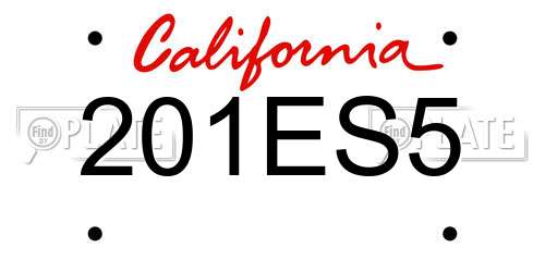 201ES5 California License Plate