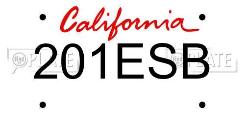 201ESB California License Plate