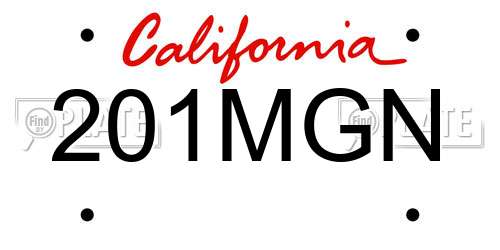 201MGN California License Plate