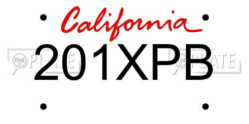 201XPB California License Plate