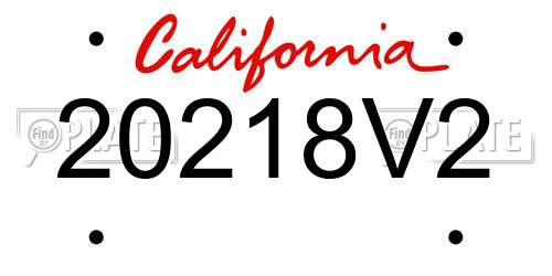 20218V2 California License Plate