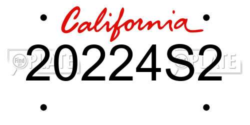 20224S2 California License Plate