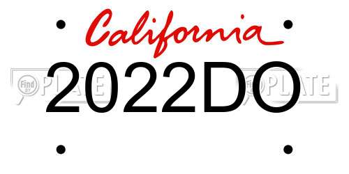 2022DO California License Plate