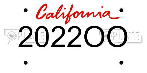 2022OO California License Plate