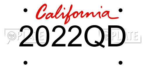 2022QD California License Plate