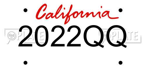 2022QQ California License Plate