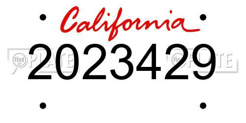 2023429 California License Plate