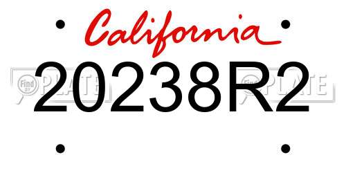 20238R2 California License Plate