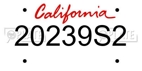 20239S2 California License Plate