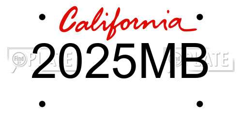 2025MB California License Plate