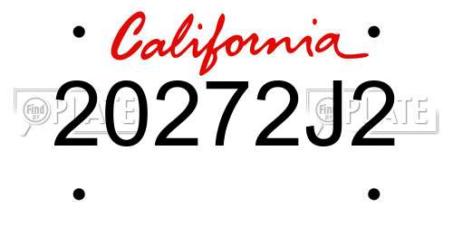 20272J2 California License Plate