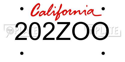 202ZOO California License Plate