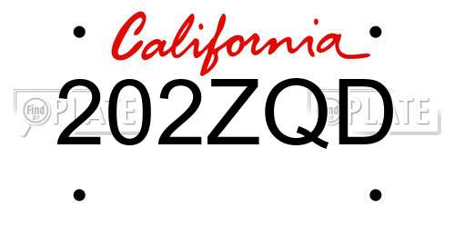 202ZQD California License Plate