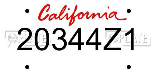 20344Z1 California License Plate