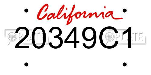 20349C1 California License Plate