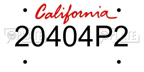 20404P2 California License Plate