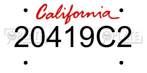 20419C2 California License Plate