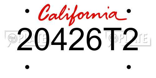 20426T2 California License Plate
