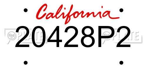 20428P2 California License Plate