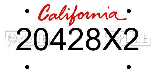 20428X2 California License Plate